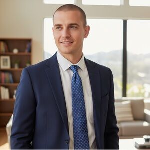 VINTAGE CHRISTIAN DIOR Blue Floral Tie